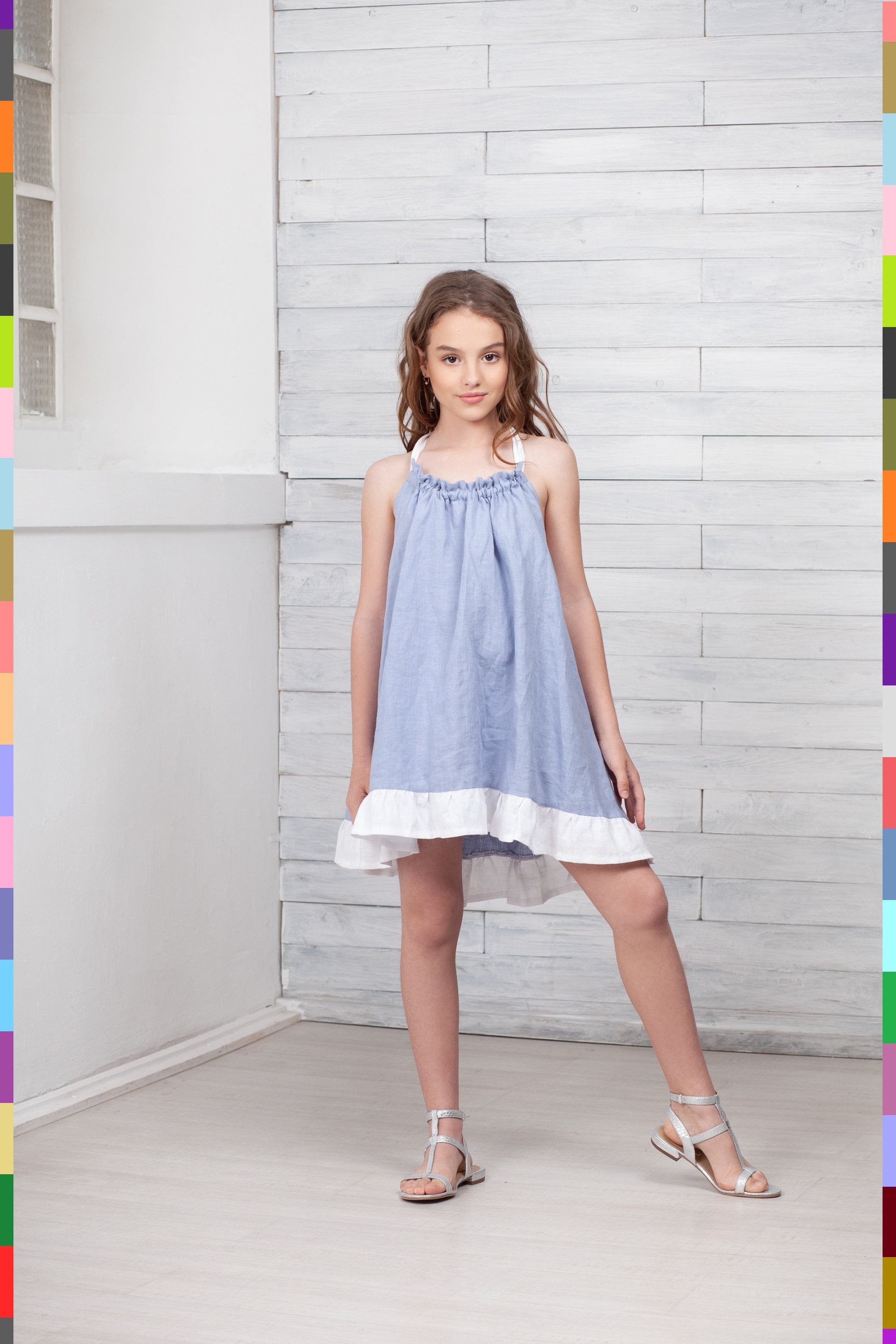 Purple Girls Dress. Summer Kids Dress. Sleeveless Dress