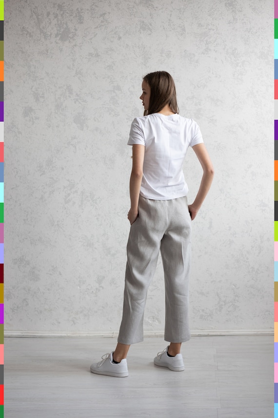 Italian Linen Pants – Soft, Wrinkled, Handmade Women's Trousers