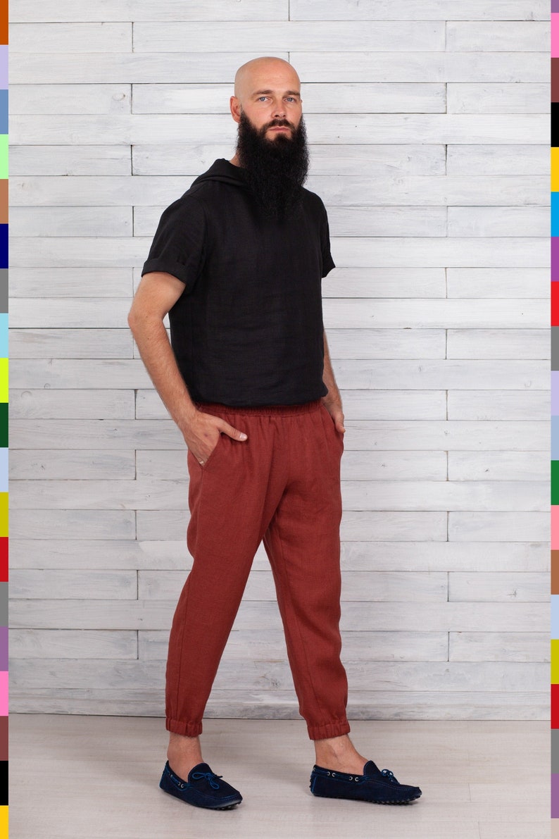 mens joggers elastic bottom