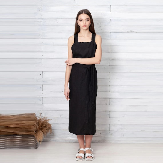 100% Italian Linen. Square Neck Dress. Backless Dresses. Pinafore Aprons.  Clean Style. Chic Basics. - Etsy