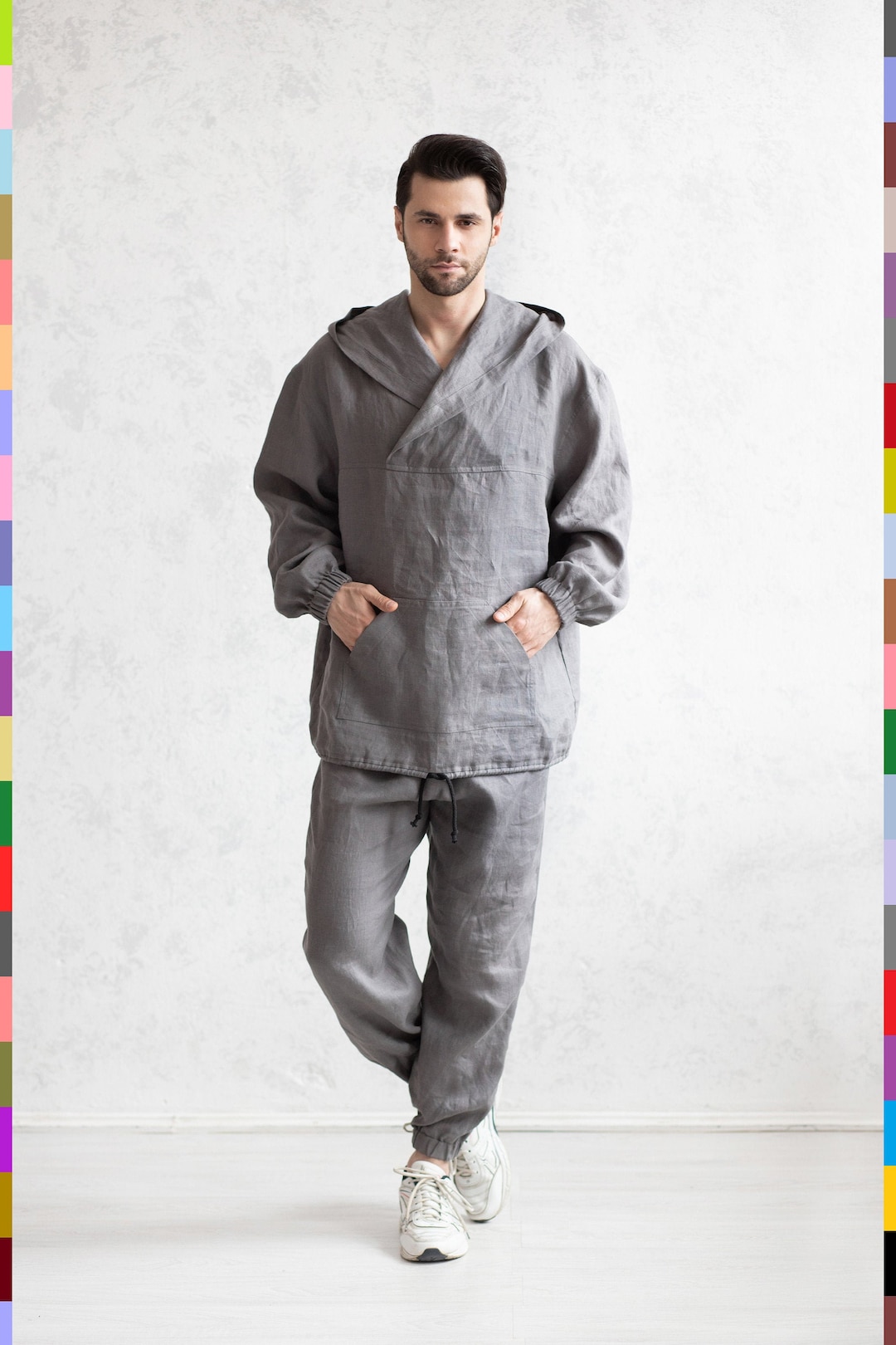 2025 Mens Spring and Autumn Striped Suit Mens Fitness