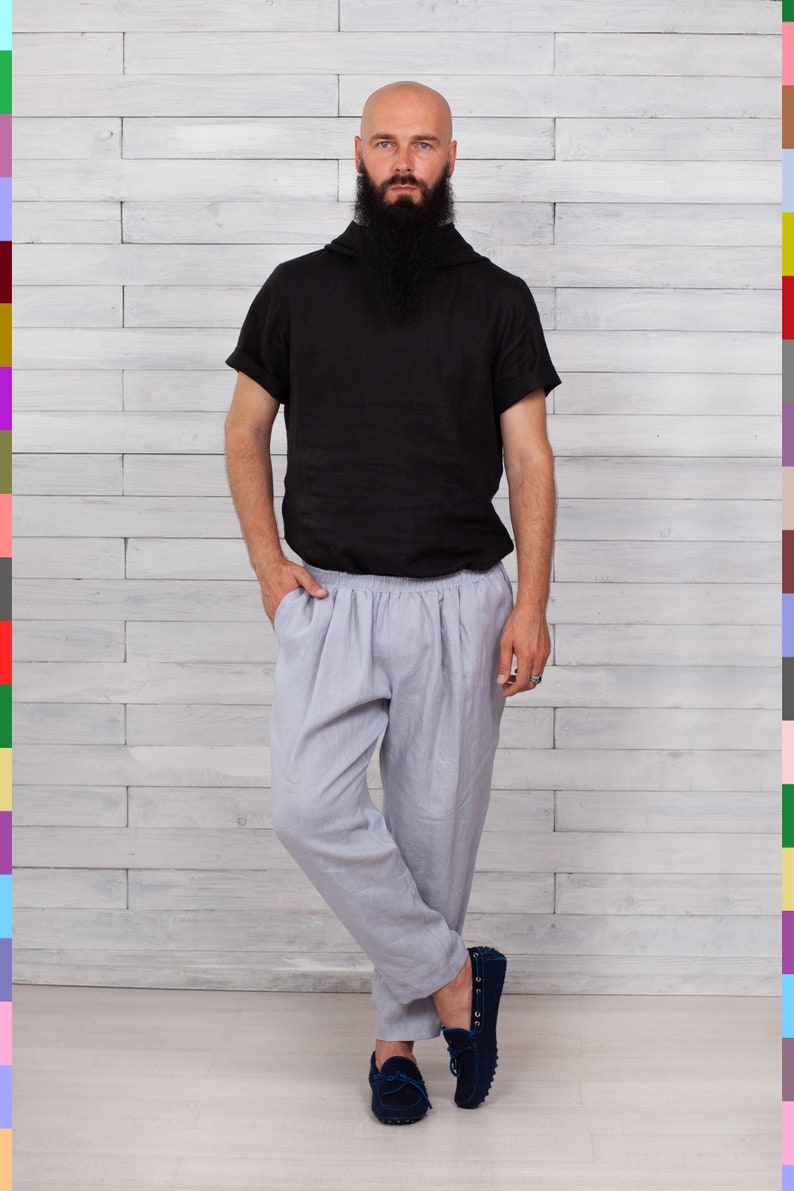100% pure linen Italy. Linen men pants. Flax man trousers. | Etsy