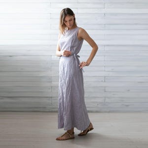 Italian Pure Linen Dress. Wrapped Flax Dress. Summer Dresses. OEKO TEX 100 certified.
