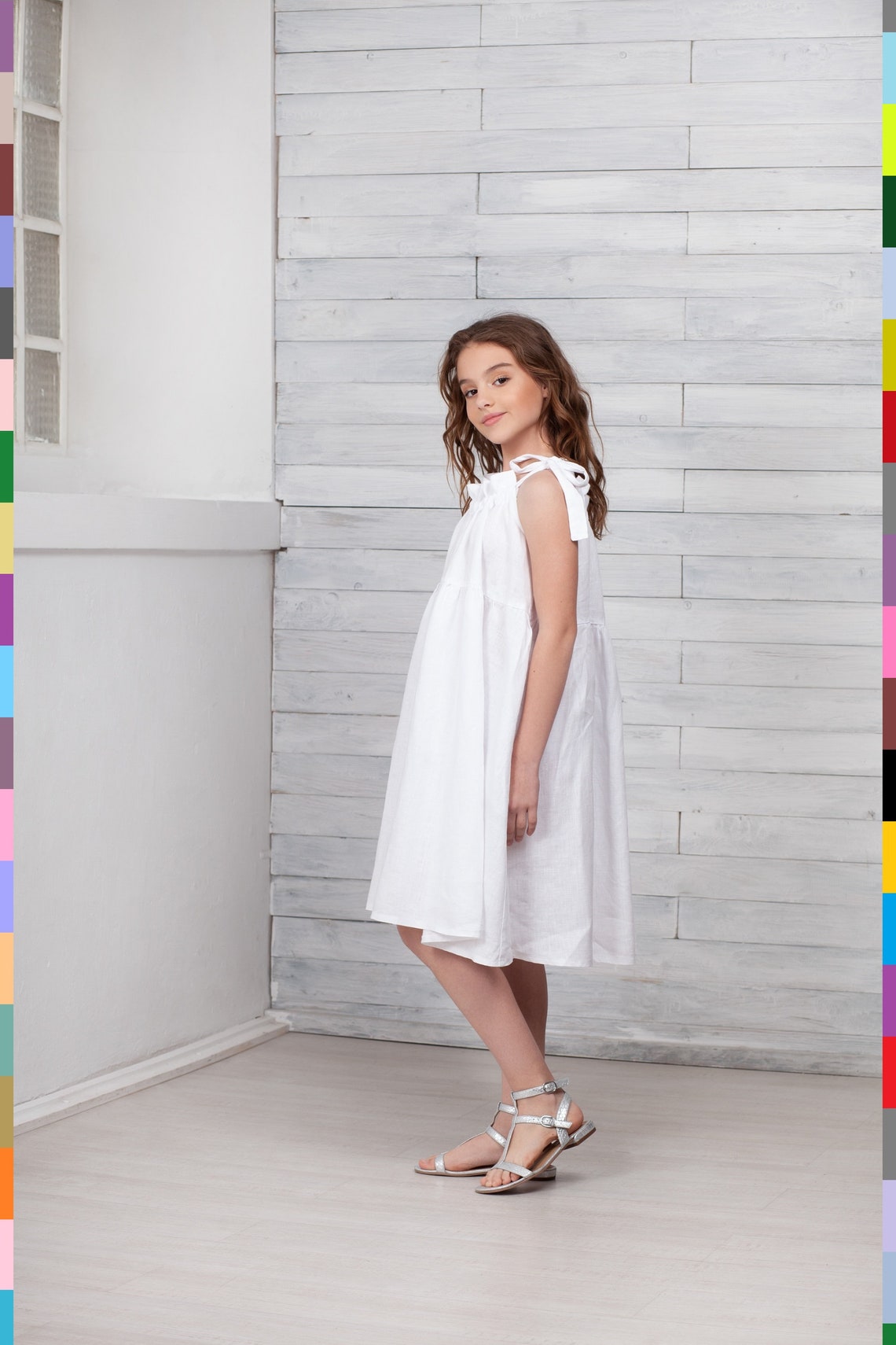 Summer Kids Dress. Girls Flax Dress. Sleeveless Kids Dress. | Etsy
