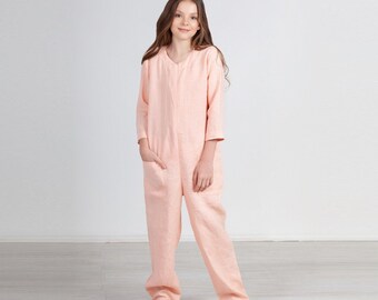 Long Sleeve Kids Overall. Rompers For Girls. Teen's Summer Jumpsuit. Playsuit Outfit.