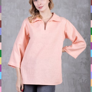 Classic Linen Blouse. Linen Blouses. Loose Linen Blouse. Oversized Linen Top. Linen Tops. Oversized Blouses. 100% Pure Linen (Italy)