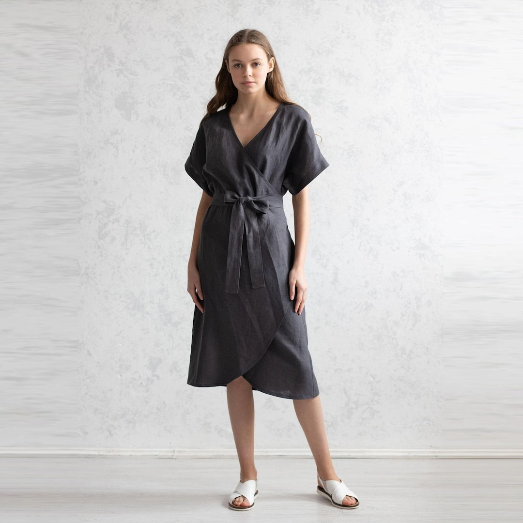 grey wrap dress Women's Gray Dresses Here to serve you for many seasons to come HATCH Collection The Jacquard Carolina