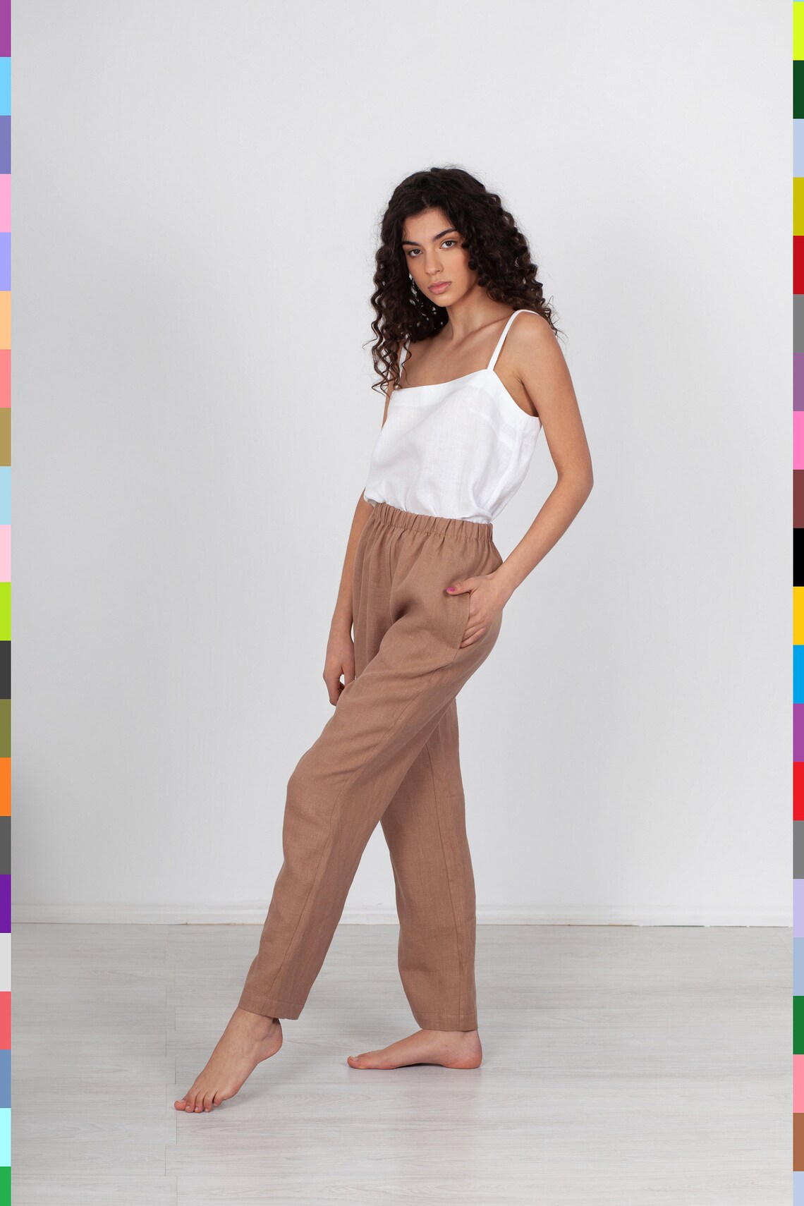 Brown Linen Pants. Flax Pants. Linen Trousers. Loose Linen Etsy