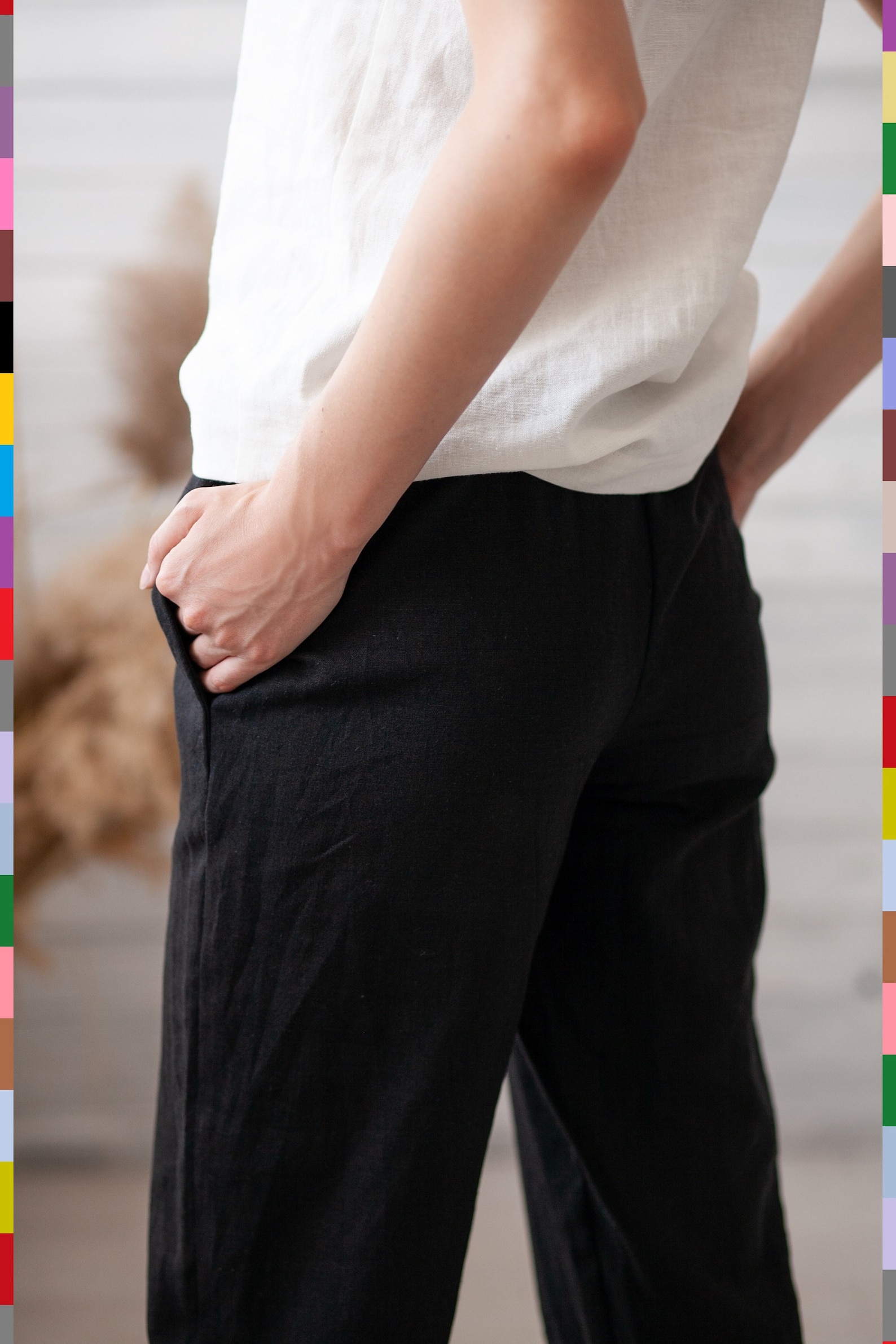 Linen Women Pants. Black Linen Pants. Flax Pants. Linen Etsy