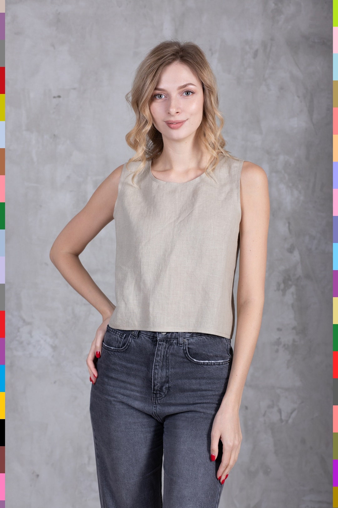 Linen Casual Top. Linen Crop Tops. Linen Tank Tops. Linen Sleeveless