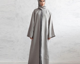 Luxury Abaya. Islamic Caftan. European Linen Abaya. Sustainable Abayas. Ramadan Fashion.