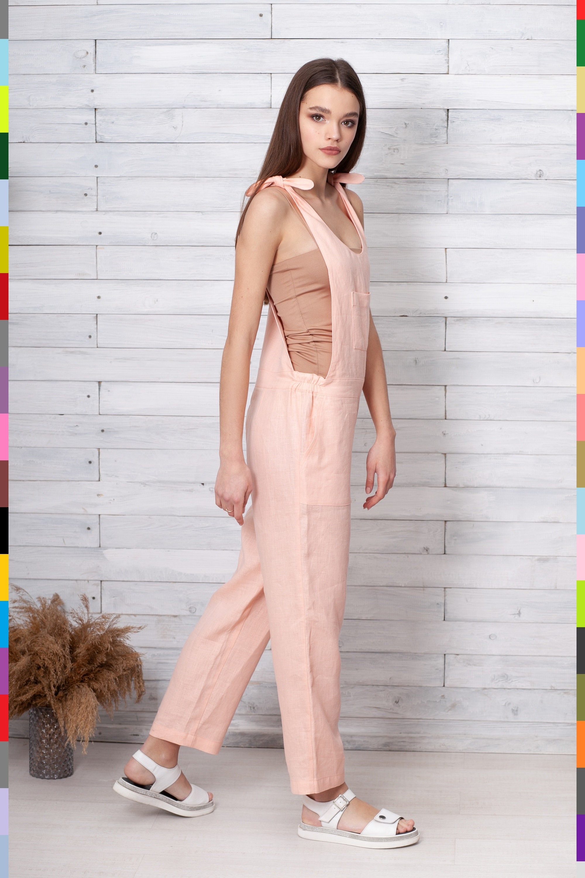 100 pure linen Italy. Linen jumpsuit. Flax jumpsuit. Linen Etsy