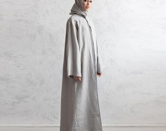 100% Italian Linen. Luxury Caftan. Islamic Abaya. European Flax Abaya. Women's Abayas. Muslim Fashion.
