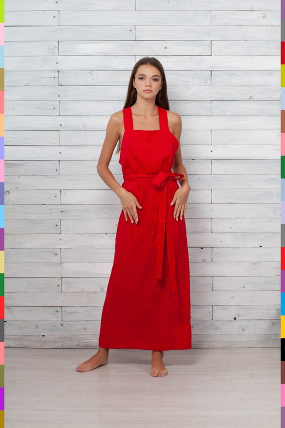chinese dress ladies READY TO SHIP Mini Summer Linen Wrap Dress – Old Linen Mill main image 0