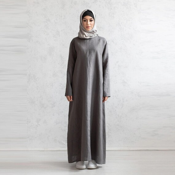 chinese dress ladies Italian Linen Women's Abaya