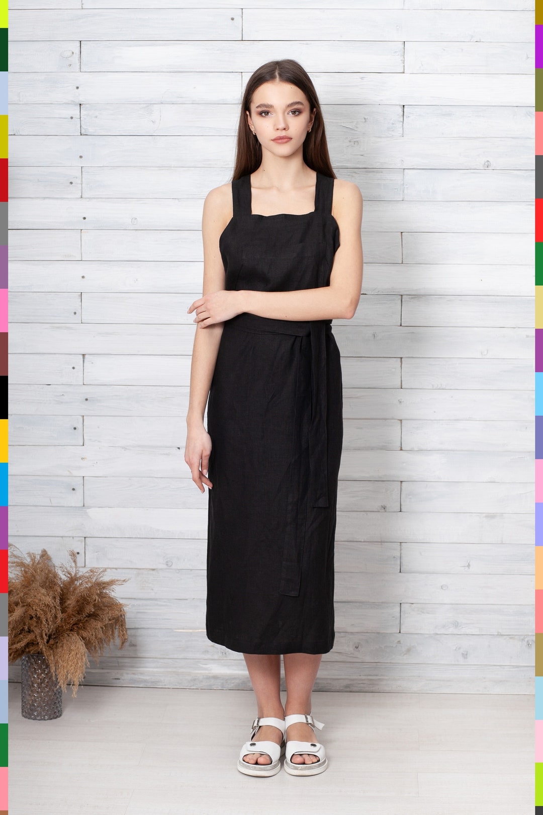 Compañía Fantástica Vestido Pichi Negro Camiseta De Niña Con Print