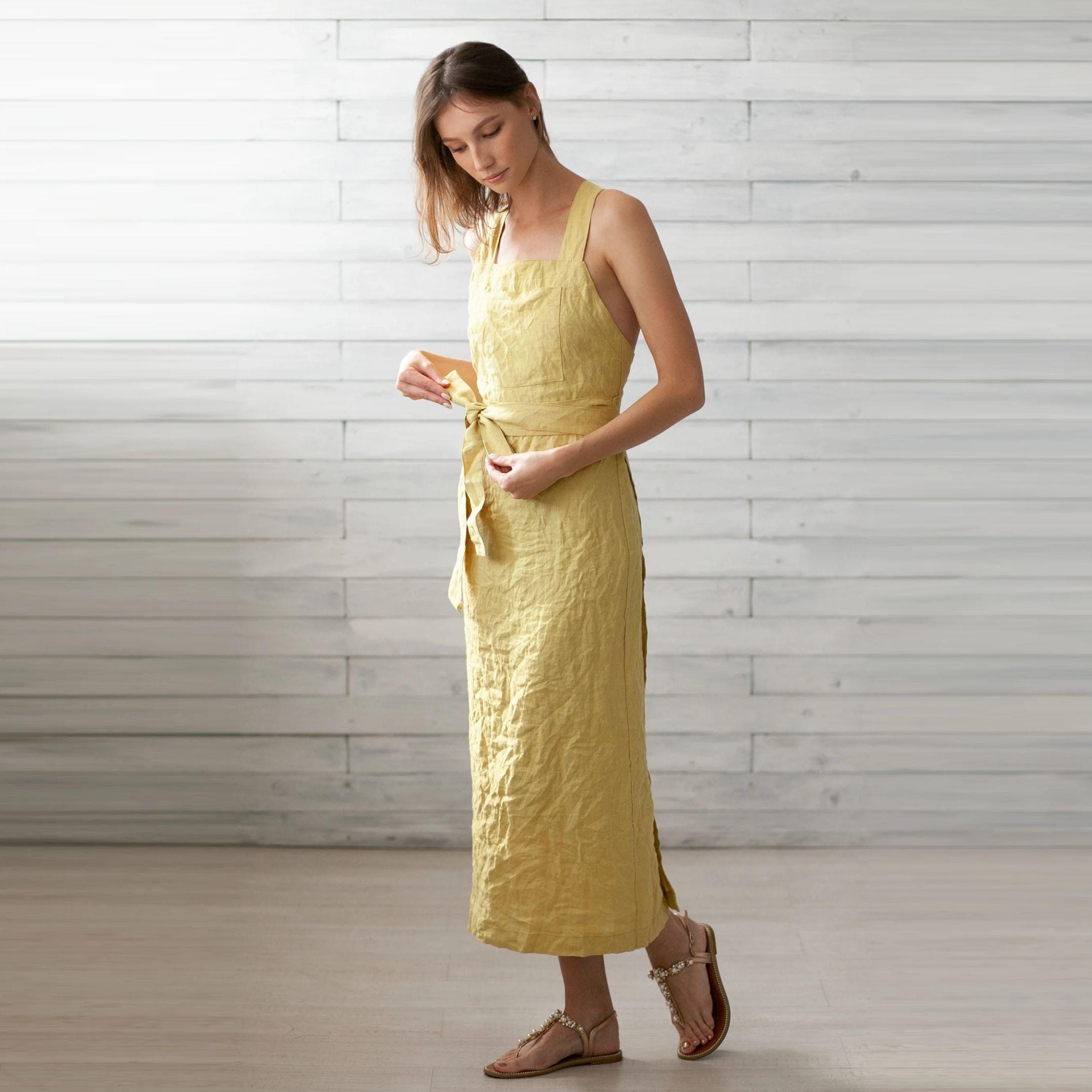 Italian Linen Lemon Dress - Etsy