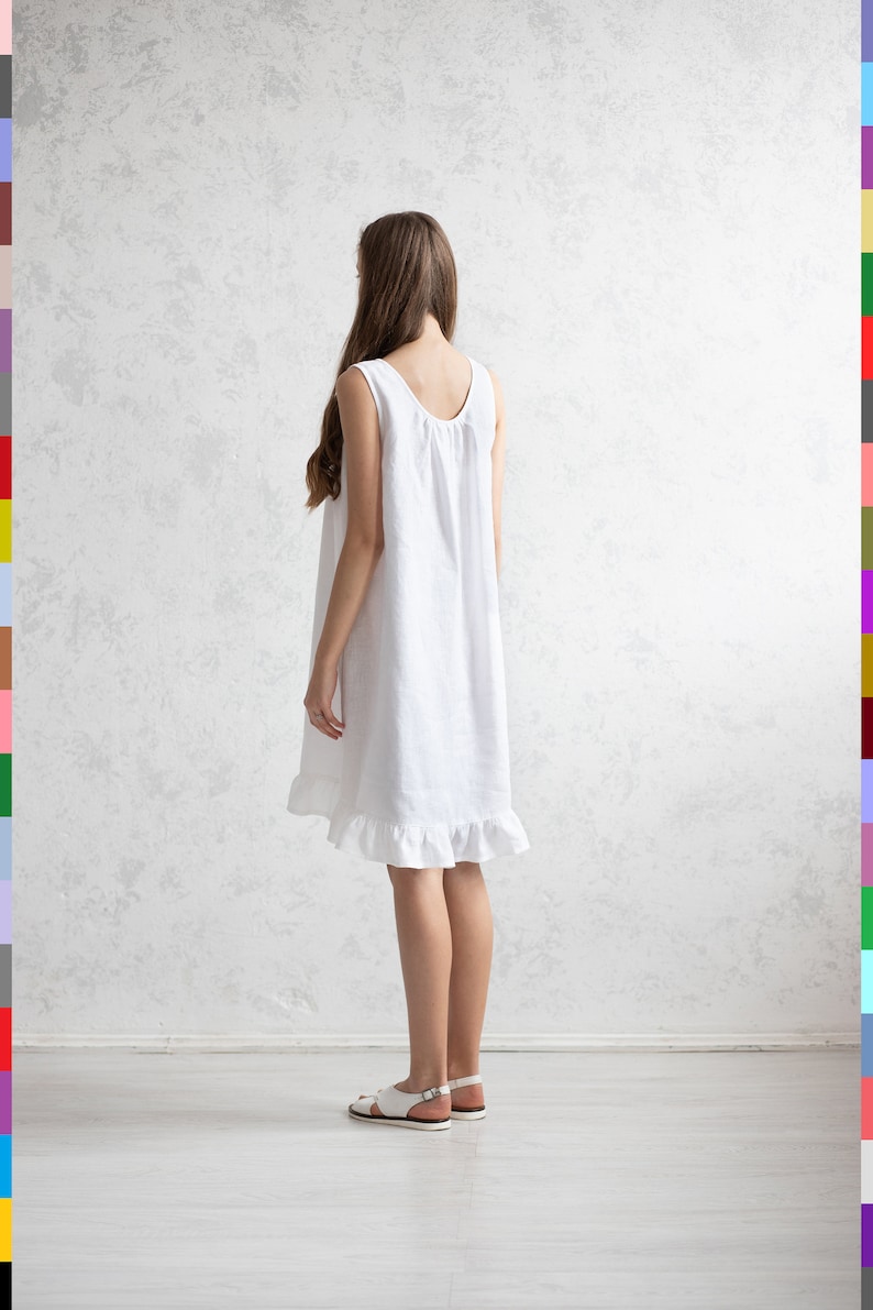 Sleepwear Dress. Women Linen Pajama. Linen Pajama. Linen Sleepwear. Linen Nightgown. Loungewear. Nightwear. 100% Pure Linen Italy image 3