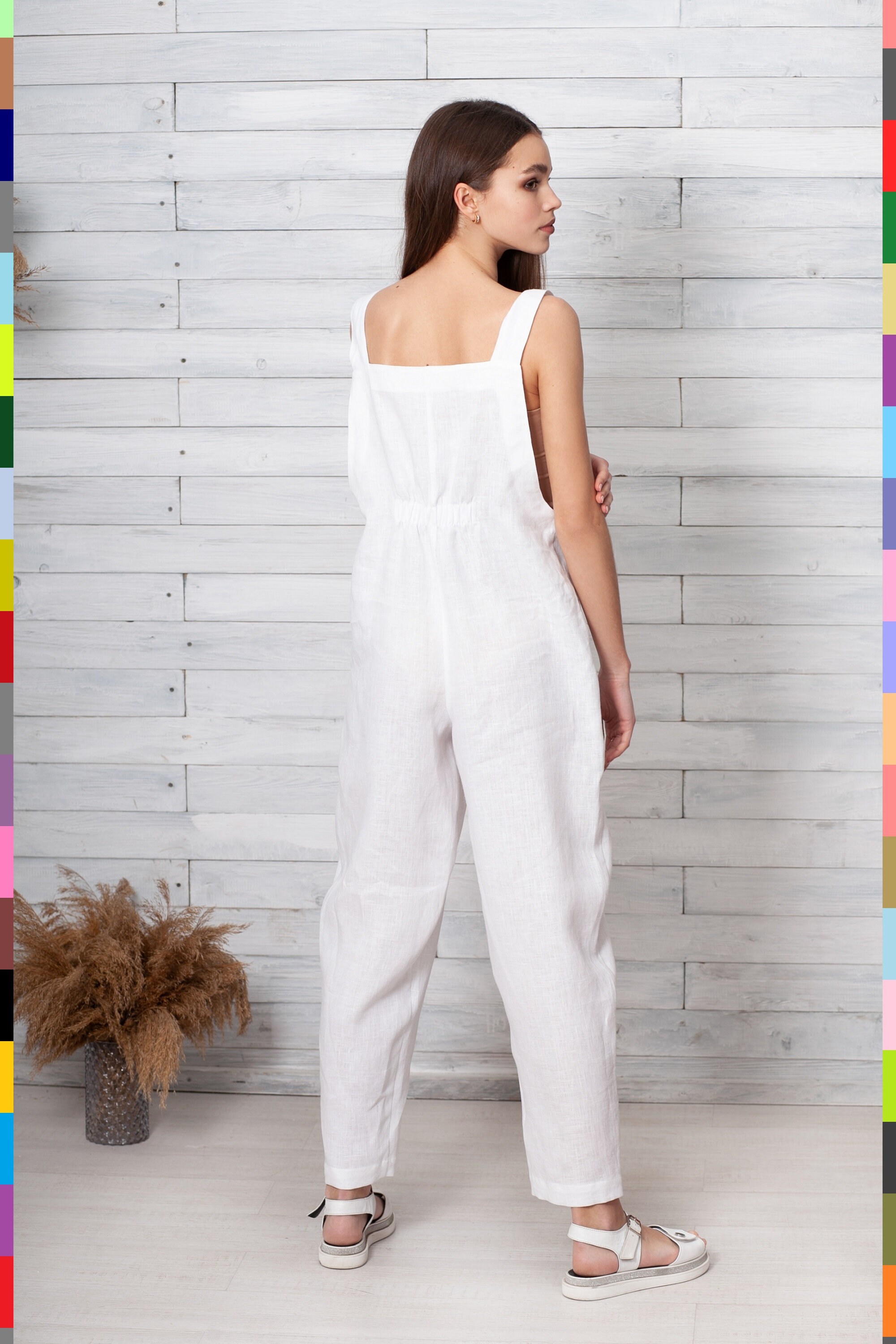 Loose Linen Jumpsuit. White Jumper. Linen Overall. Natural Etsy