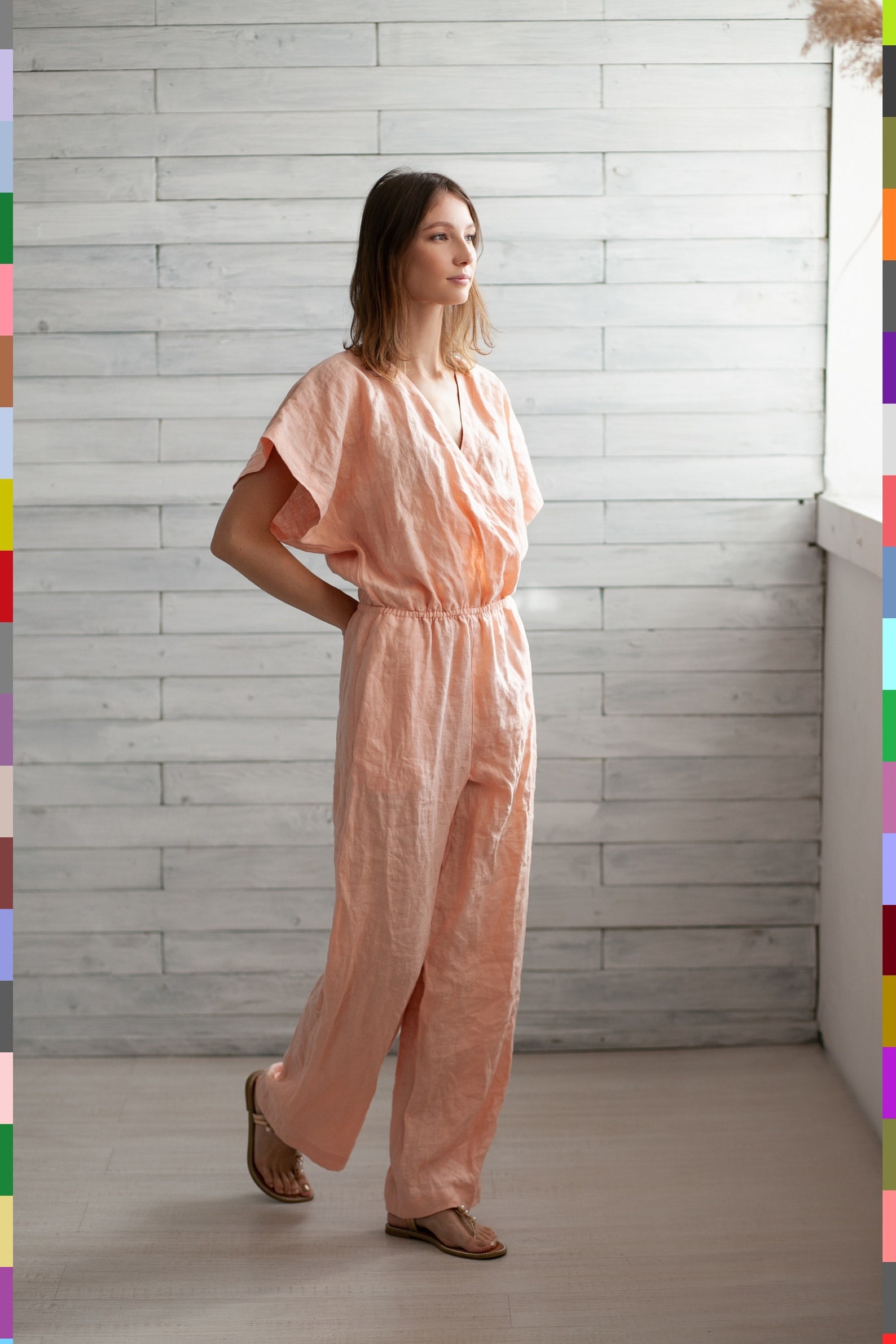 100 pure linen Italy. Linen jumpsuit. Flax jumpsuit. Linen Etsy