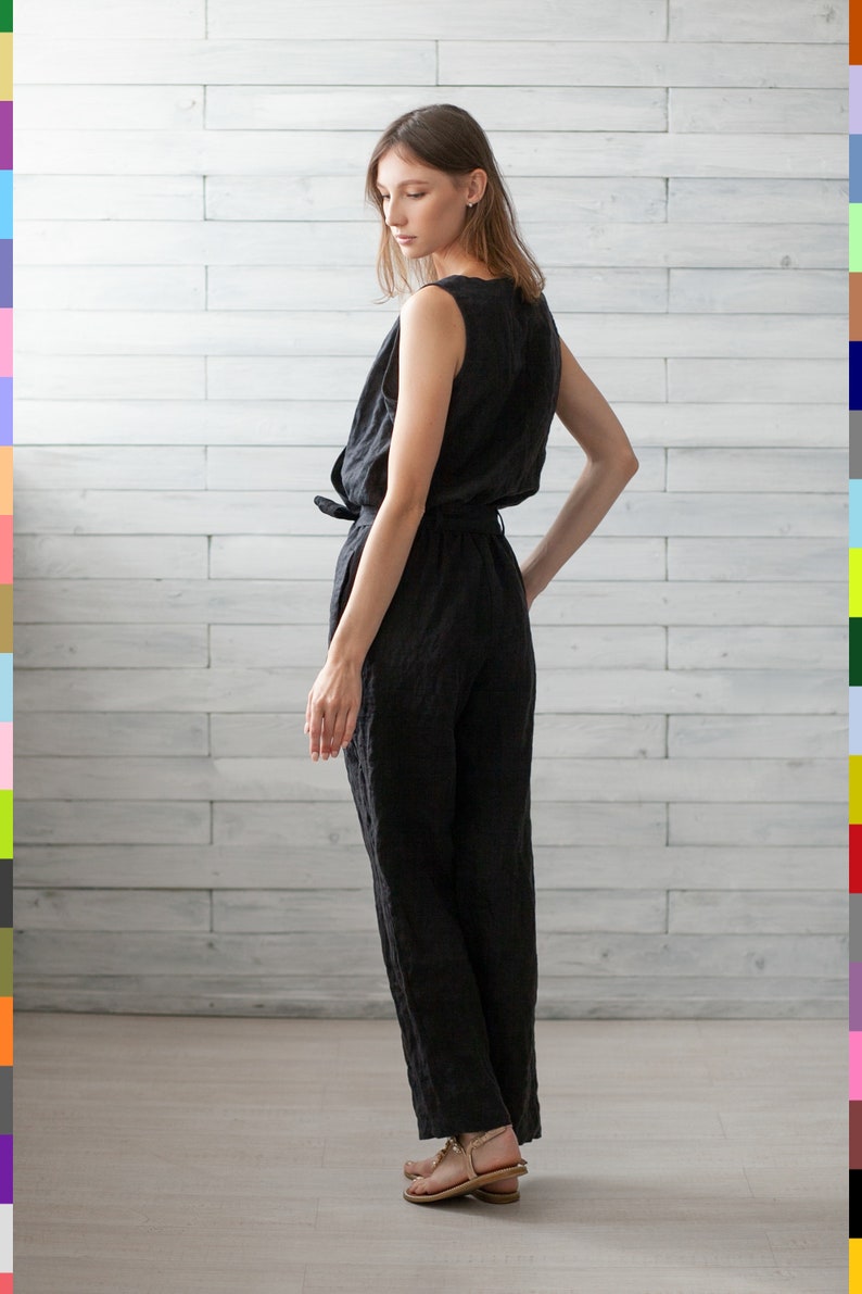 linen jumpsuit sleeveless