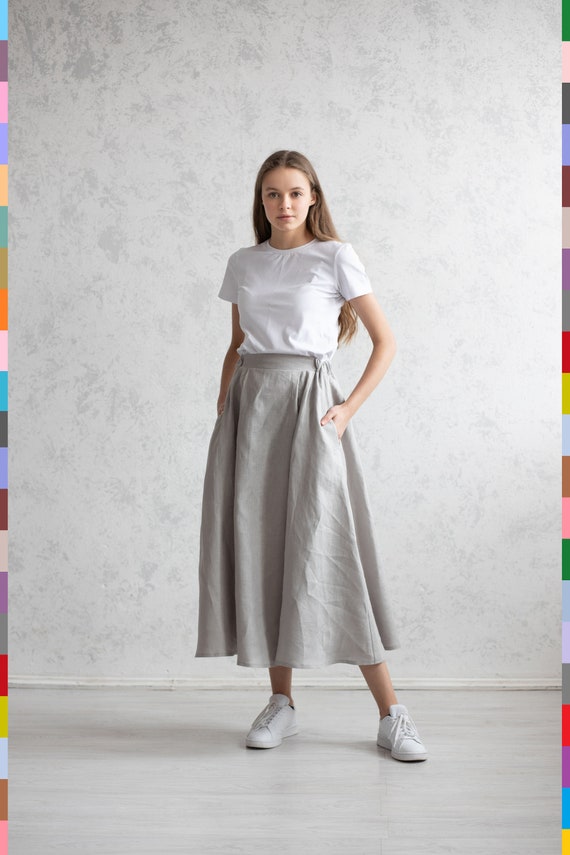 Grey skirt with pockets sale