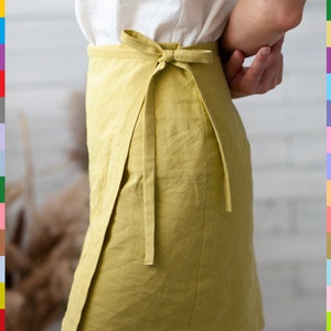 Yellow Linen Skirt. Flax Skirt. Linen Mini Skirt. Summer Skirt. Natural Linen Skirt. High Waist Skirt. 100% Pure Linen Italy image 3