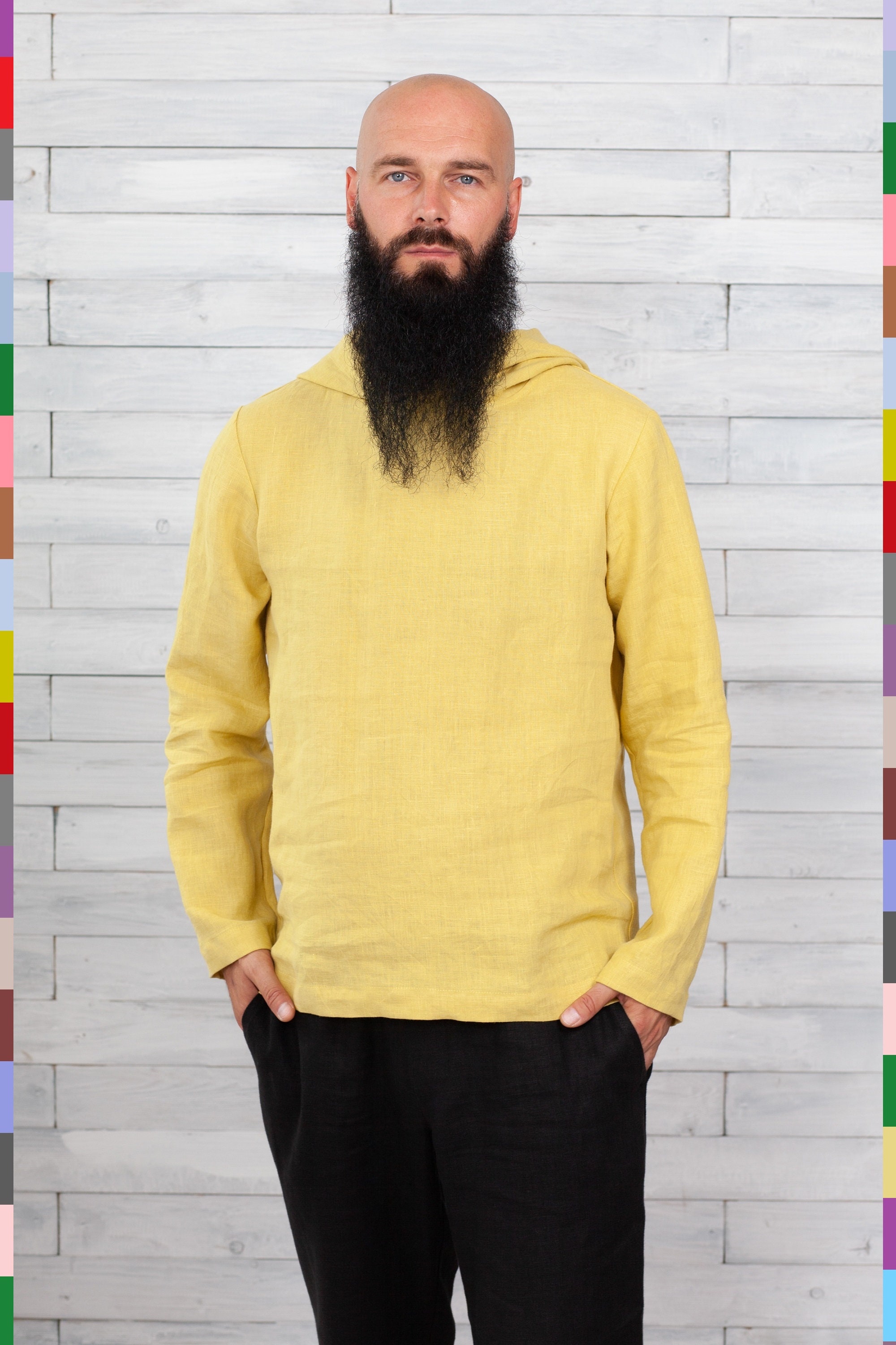 100 pure linen Italy. Linen men long sleeve shirt. Flax man Etsy