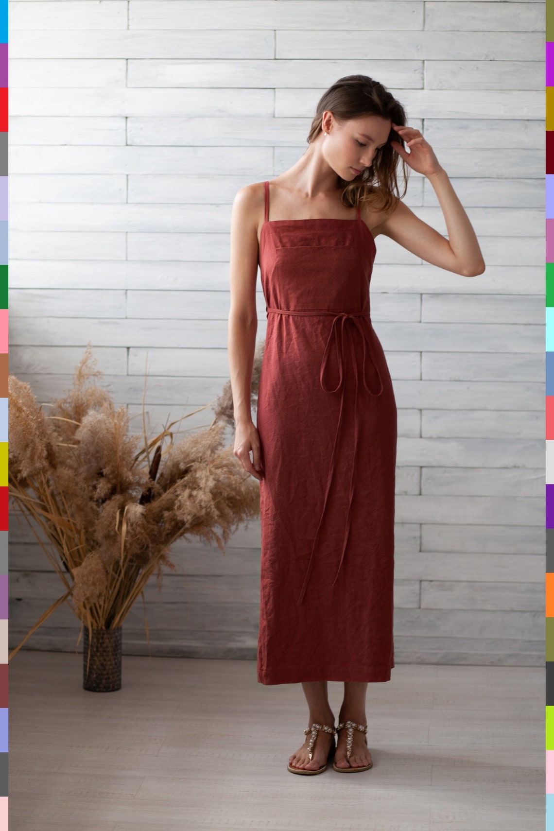 Halter Terracotta Bloom Dress