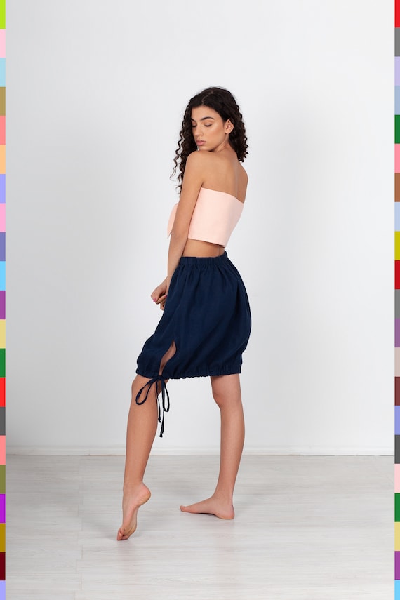 Navy paperbag cheap skirt