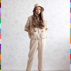 Women's Sport Suit Women. Flax Workout Clothes. Women Running Set. Everyday Active Sets. image 5
