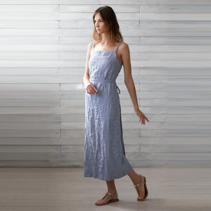 100% Italian Linen. Sleeveless Flax Dress. Wrap Dresses. Linen Summer Clothes. 24 Colors. OEKO.
