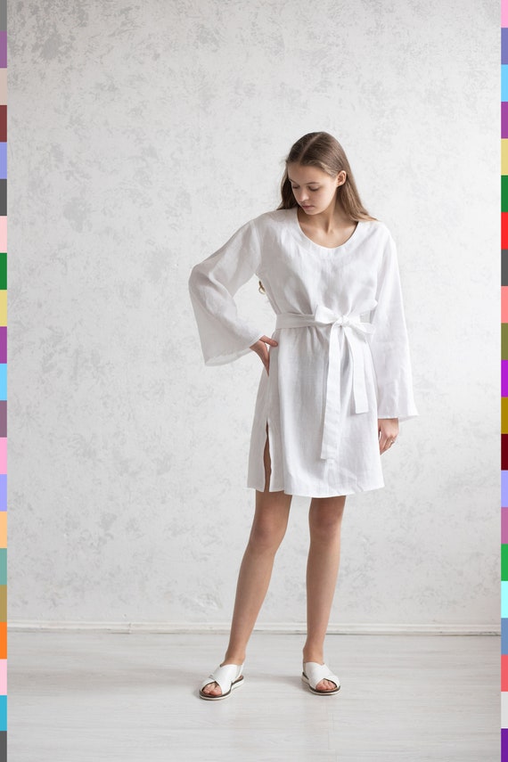 Linen Dress - Pure Linen Dress - Linen Dresses - Linen Wrap Dress - Fitted  Linen Dress - Etsy