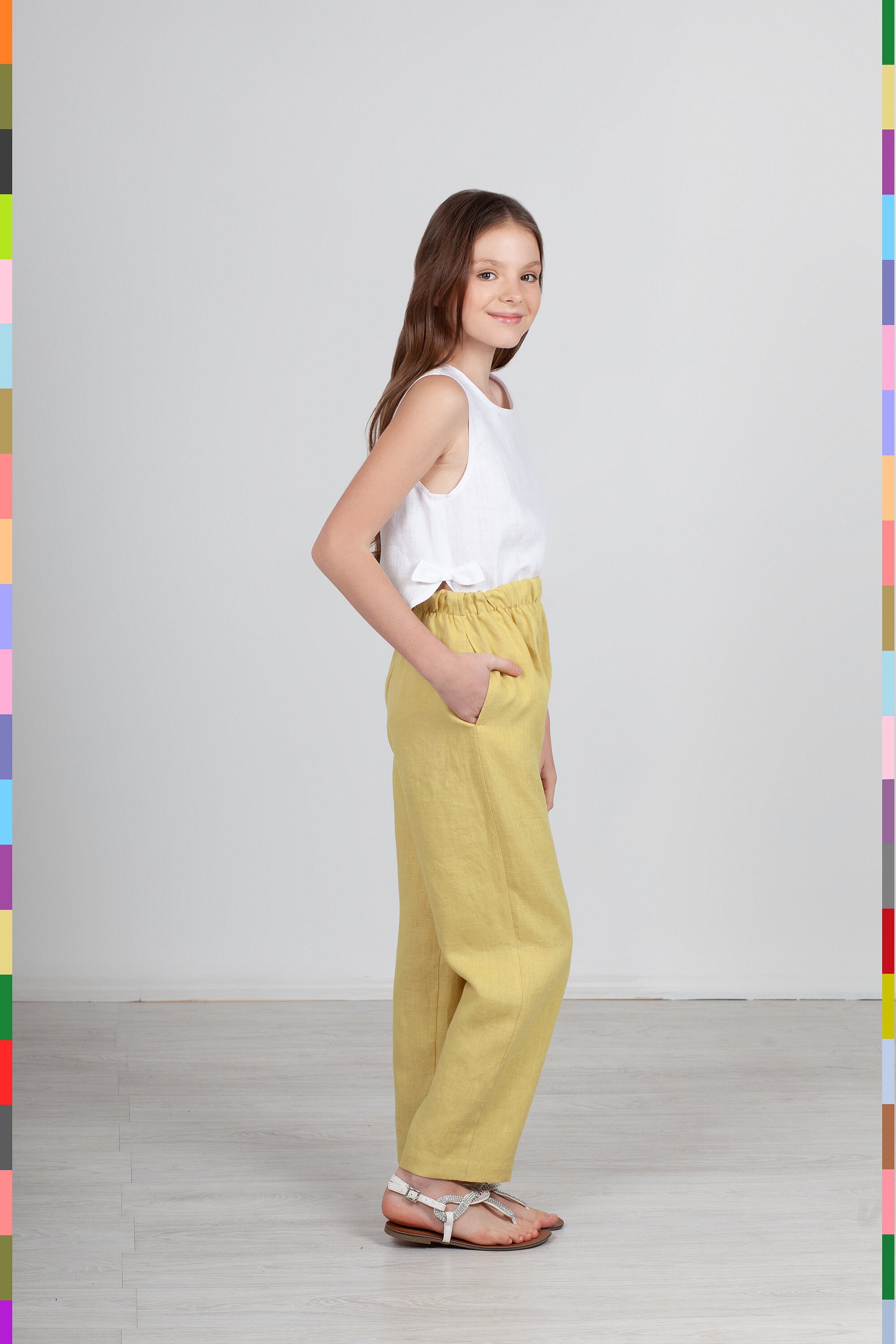 Girls yellow shop pants
