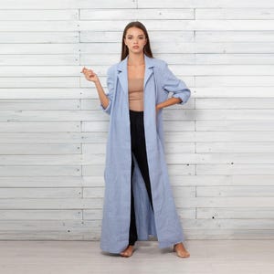 Linen Spring Summer Trench. Flax Long Coat. Loose Coat For Women. Oversize Jacket.