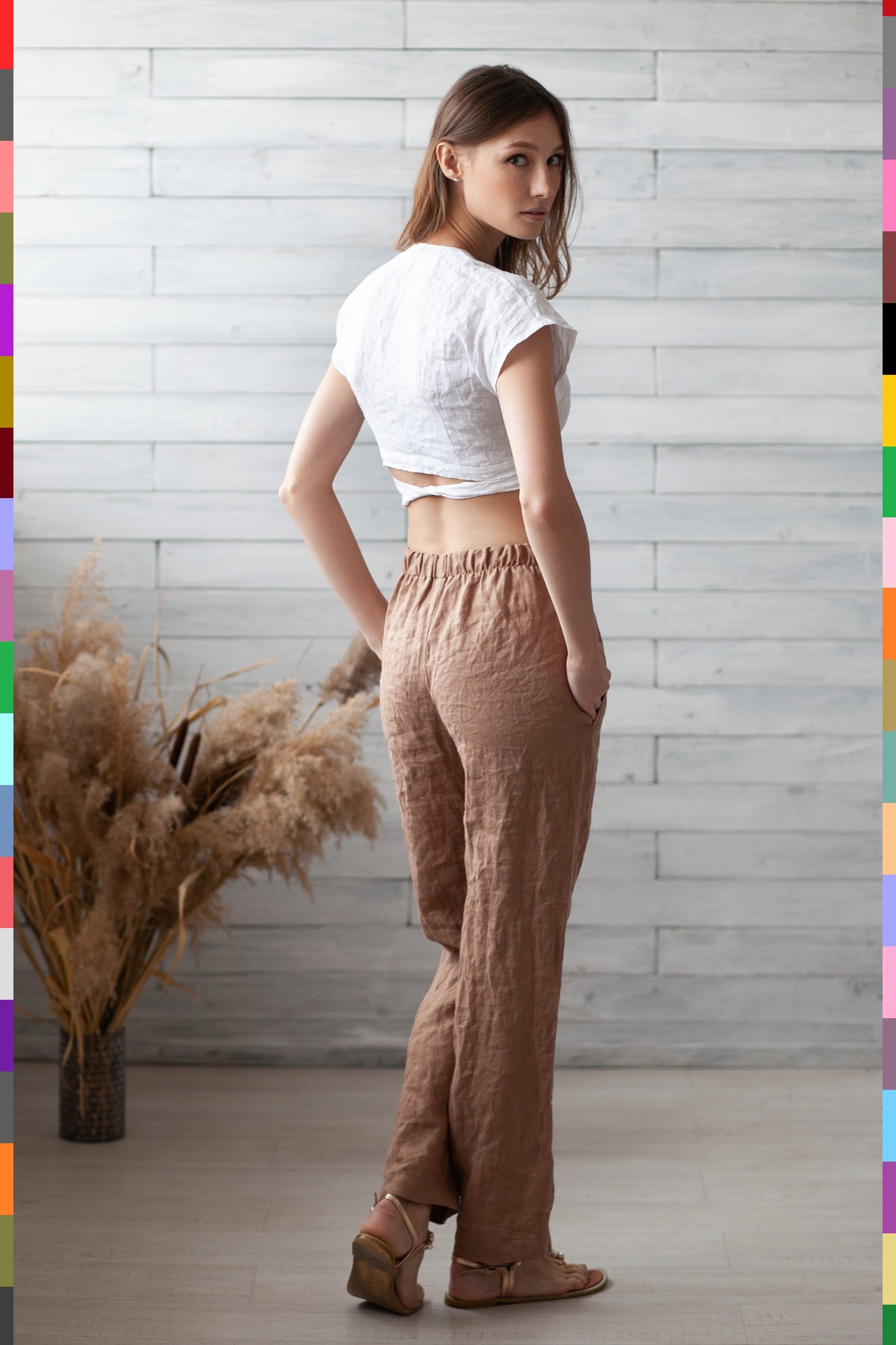 Brown Linen Pants. Flax Pants. Linen Trousers. Comfy Linen - Etsy ...