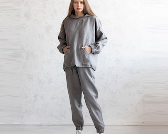 Linen Fitness Women Set. Activewear Suit Woman. Women's Sportswear. Everyday Active Set.