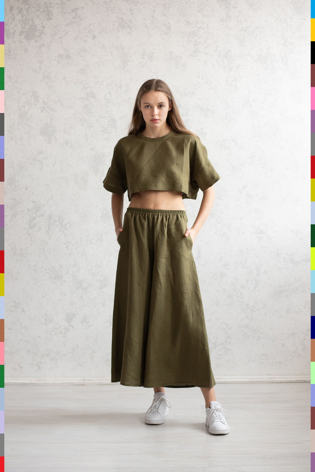 Italian linen women's fitness set