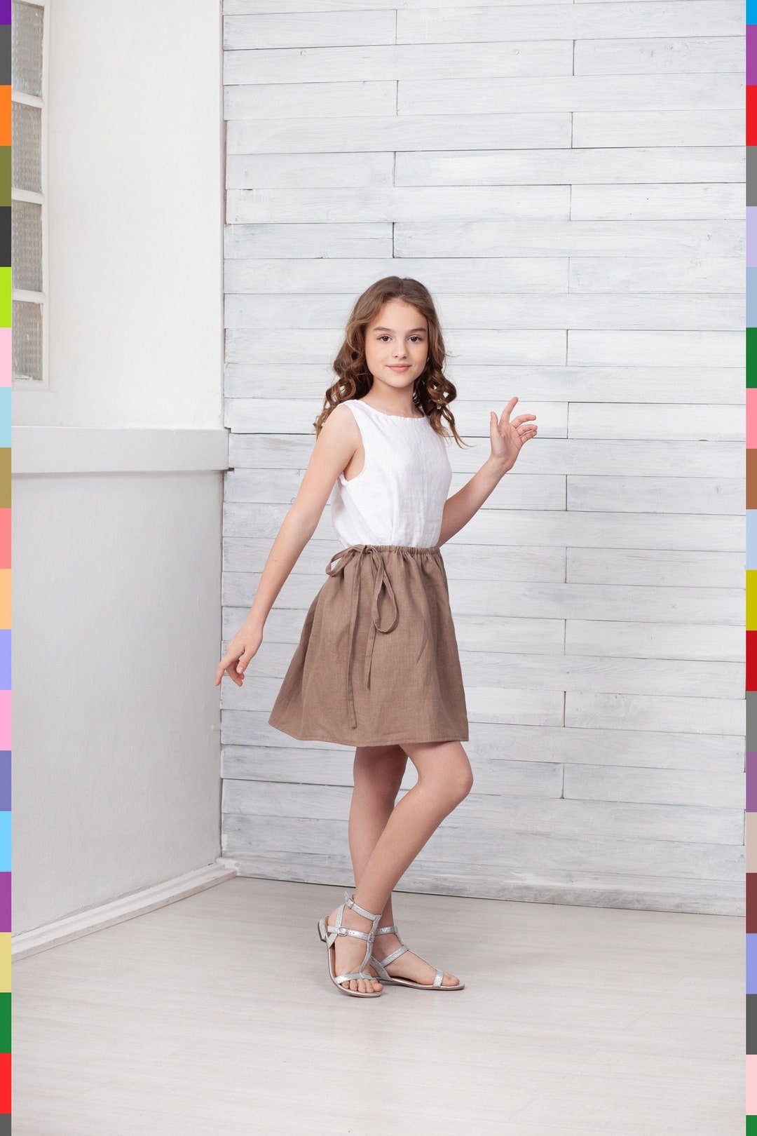 Brown Kids Skirt. Cinnamon Girls Skirt. Simple Kids Skirt. - Etsy