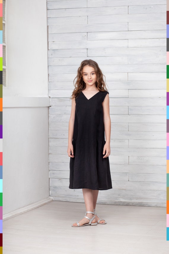 100% pure linen Italy. Kids linen dress. Girls flax dress. | Etsy