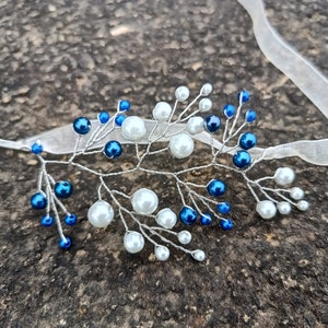Royal blue Corsage and boutonniere set bridal wrist corsage wristlet prom corsage bridesmaid corsage bracelet wedding corsage white corsage
