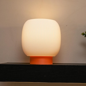 MOCHI - ORANGE | Table Lamp, retro minimal design, housewarming decor gift, bedroom accent
