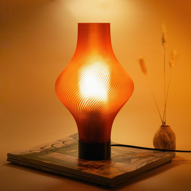 SOLARIS - Lámpara de mesa AMBER, diseño minimalista retro, ideal como regalo de inauguración o decoración para el dormitorio