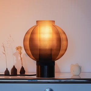 Obsidian Lemon Table Lamp: Modern Black Pleated Shade Accent Light