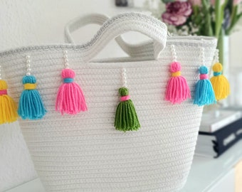 Tasche mit Quasten - Strandtasche, Einkaufstasche im Boho Style