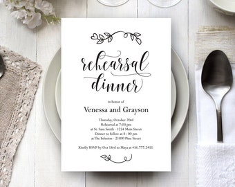 rehearsal dinner invitation template etsy