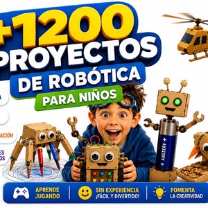 Meer dan 1200 robotica-projecten voor kinderen | Robotica voor kinderen | STEM DIY printbare PDF | Educatieve digitale download