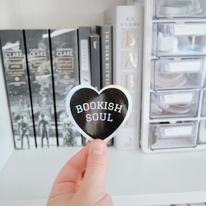 Bookish Soul Holographic Heart Sticker, Gifts for Readers, TBR, Bookish Merch, Dark Romance Reader, Kindle Sticker, Book Nerd, Bookworm