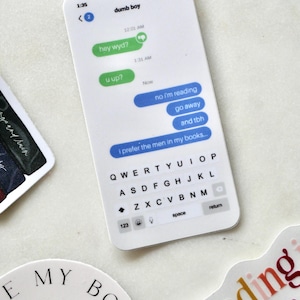 Bookish &#39;U Up?&#39; Late Night Text Waterproof Sticker