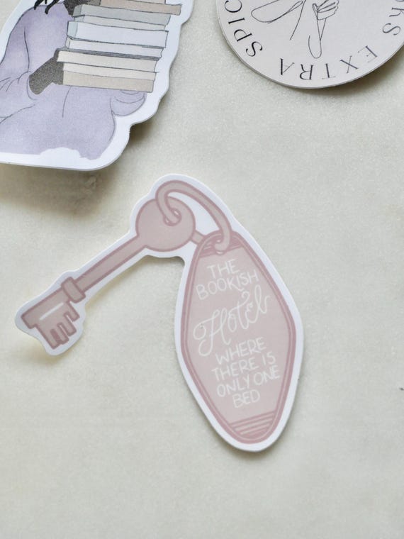 Bookish Hotel One Bed Trope Sticker, Reader Gift